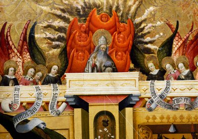 Dios Padre rodeado de ángeles, retablo de Verdú de Jaume Ferrer