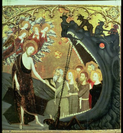 Tabla del Descenso al Limbo, del retablo del convento del Santo Sepulcro, Zaragoza (temple sobre tabla) de Jaume Serra