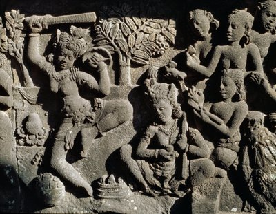 Relieve del templo hindú de Javanese School