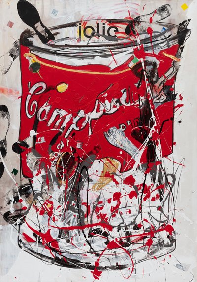 Jolie Soup Can, 2019 (pintura de la casa y tinta sobre lienzo) de Jay Batlle