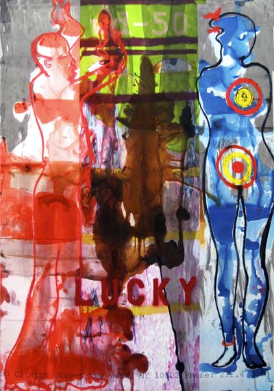 Lucky, 2010 (técnica mixta sobre papel de acuarela montado en panel con receta en el reverso) de Jay Batlle