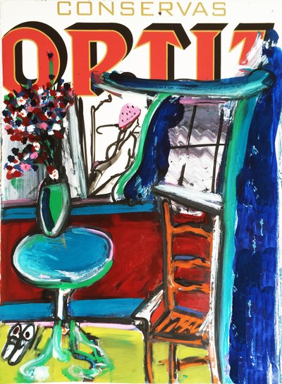 Orbitz, 2017 (técnica mixta sobre papel de acuarela montado en panel con receta en el reverso) de Jay Batlle