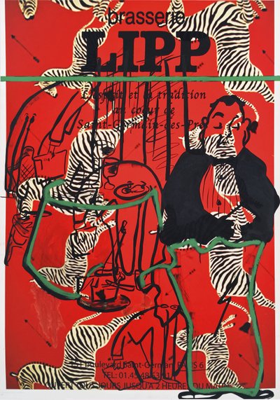 V.O.P. (Very Old People), 2016 (técnica mixta sobre papel de acuarela montado en panel con receta en el reverso). de Jay Batlle