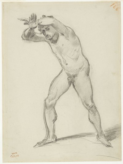 Desnudo masculino de pie de Jean-Baptiste-Camille Corot