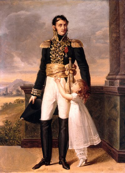 El general Junot y su hija Josefina, hacia 1805 (cuadro) de Jean Baptiste (attr. to) Isabey