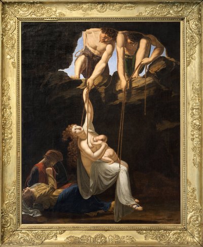 Sacrificio humano en las Galias (óleo sobre lienzo) de Jean Baptiste Isabey