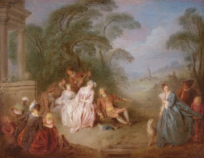 Una reunión en un parque de Jean Baptiste Joseph Pater