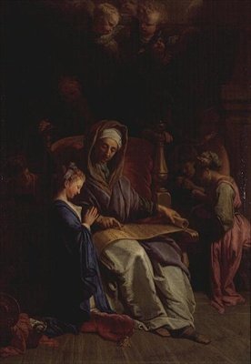 Santa Ana leyendo el pergamino de la Virgen de Jean Baptiste Jouvenet