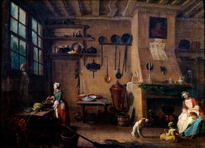 Interior de cocina en el siglo XVIII de Jean Baptiste Lallemand
