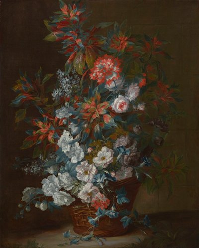 Flores en una cesta 1695 (Óleo sobre lienzo) de Jean Baptiste Monnoyer