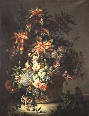 Rosas, convolvuli, amapolas, madreselva y otras flores de Jean Baptiste Monnoyer