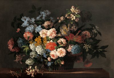 Naturaleza muerta con cesta de flores de Jean-Baptiste Monnoyer