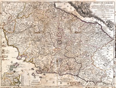 Emilia-Romaña, Toscana, Las Marcas, Umbría, Abruzos, Lacio, Italia de Jean Baptiste Nolin