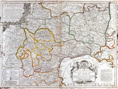 Francia (Región: Languedoc-Rosellón, oeste de Ródano-Alpes, Mediodía-Pirineos), España(Comunidad: Cataluña), Andorra, Francia de Jean Baptiste Nolin