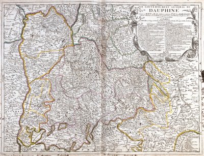 Francia (Región: Ródano-Alpes, Provenza-Alpes-Costa Azul), Italia (oeste del Piamonte) de Jean Baptiste Nolin
