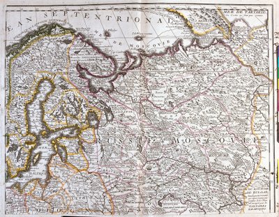 Mapa de Moscú (Rusia), el Reino de Suecia, las Provincias Bálticas y parte de Polonia de Jean Baptiste Nolin