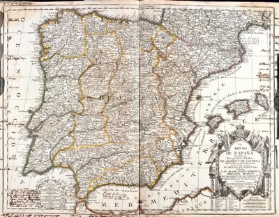 Mapa del Reino de España de Jean Baptiste Nolin