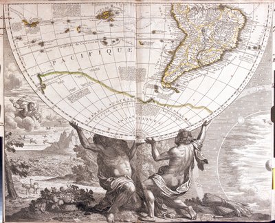 Mapa del hemisferio sur de Jean Baptiste Nolin