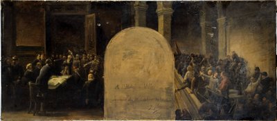 Boceto para el gabinete del prefecto del Hôtel de Ville de París: La invasión del Hôtel de Ville por los batallones de Belleville. de Jean Baptiste Noro
