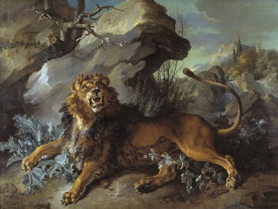 El león y la mosca de Jean-Baptiste Oudry