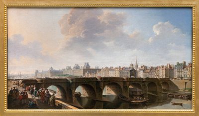 El puente Pont Neuf (Puente Nuevo) que cruza el río Sena en París, Francia de Jean Baptiste Raguenet