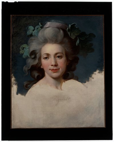 Retrato de dama (Cabeza de mujer con aspecto de bacante, retrato inacabado) de Jean Baptiste Regnault