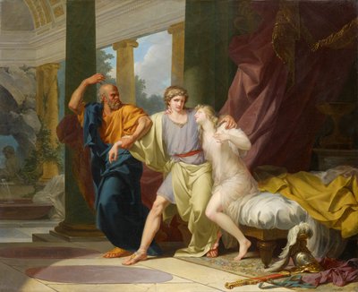 Sócrates alejando a Alcibíades del abrazo de la sensualidad de Jean Baptiste Regnault