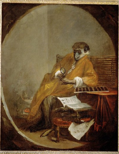 Le singe antiquaire - el mono como coleccionista de antigüedades ... de Jean-Baptiste Simeon Chardin
