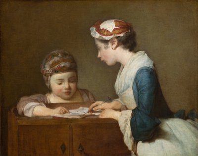 La pequeña maestra, después de 1740 (óleo sobre lienzo) de Jean Baptiste Simeon Chardin