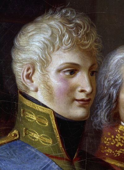 Retrato del Zar Alejandro I de Rusia, detalle de Jean Charles Tardieu