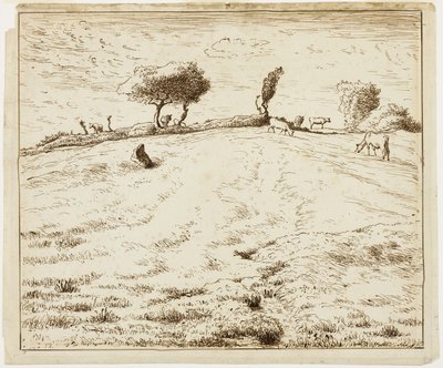 Paisaje - Ladera en Gruchy, Normandía de Jean Francois Millet