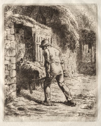 Campesino con una carretilla de Jean-Francois Millet