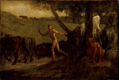 Estudio para «Mercurio conduce las vacas de Argos al abrevadero» de Jean-Francois Millet