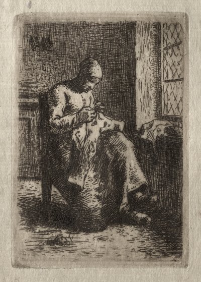 Mujer Cosiendo de Jean-Francois Millet