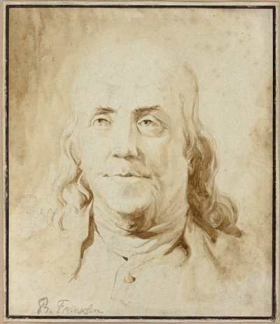 Benjamin Franklin, c.1778 (pincel y tinta marrón) de Jean Honore Fragonard