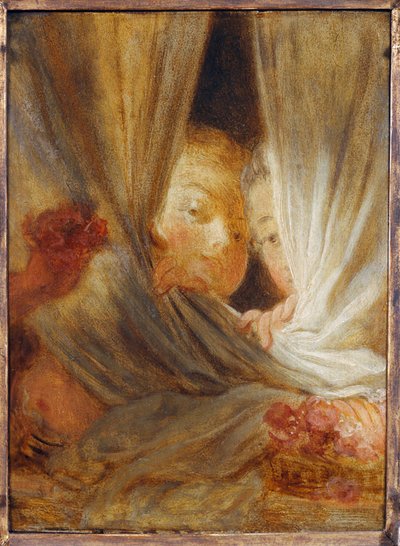 Les curieuses - Dos niñas curiosas ... de Jean-Honore Fragonard