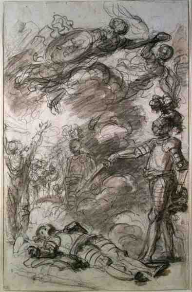 Orlando devuelve a Bireno a Olympia de Jean Honore Fragonard