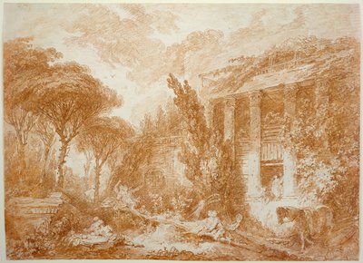 Paisaje del parque del castillo de Marburgo de Jean-Honore Fragonard