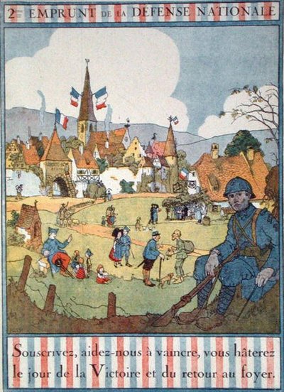 Cartel publicitario del Segundo Préstamo de Defensa Nacional (litografía en color) de Jean Jacques Waltz