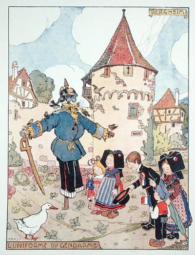 El uniforme de policía, caricatura de la liberación de Alsacia de Jean Jacques Waltz