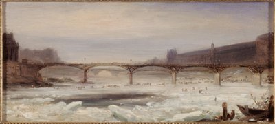 El Sena y el Puente de las Artes, enero de 1848 de Jean Jacques Champin