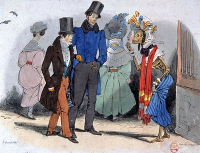 Prostitutas propagando la sífilis, c.1850 (ilustración) de Jean Jacques Granville
