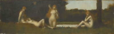 Ninfas saliendo del baño, después de 1877 (óleo sobre lienzo) de Jean Jacques Henner