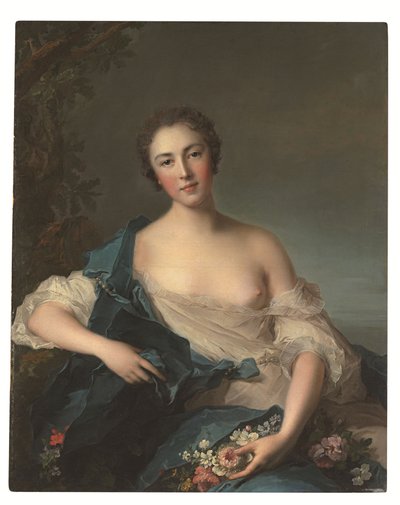 Retrato de una mujer como Flora de Jean Marc Nattier