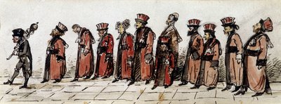 Desfile de doctores, dibujo de Charcot de Jean Martin Charcot