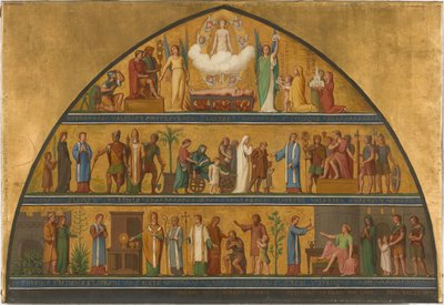 Boceto para la iglesia Saint-Laurent: La vida en Saint-Laurent en 1870 (óleo) de Jean Paul Etienne Balze