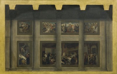 Boceto para el Panteón: La muerte de Santa Genoveva, entre 1876 y 1885 (óleo sobre lienzo) de Jean Paul Laurens