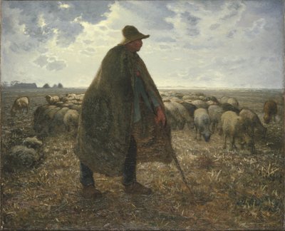 Pastor cuidando su rebaño de Jean Francois Millet