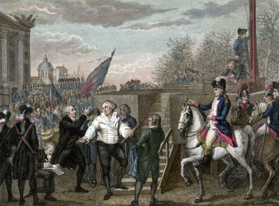 Revolución Francesa : muerte de Luis XVI guillotinado en París de Jean (after) Duplessis Bertaux