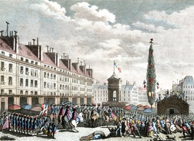 proclamación de la constitución francesa,1791, finales del siglo xviii (grabado ) de Jean (after) Duplessis Bertaux